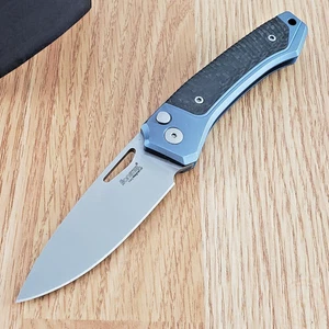 LionSTEEL Twain Folding Knife 3.13" CPM MagnaCut Steel Blade Titanium/CF Handle - Picture 1 of 12
