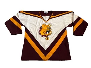 Vintage Ferris State Bulldogs Hockey Jersey Size Medium Athletic Knit - Picture 1 of 8
