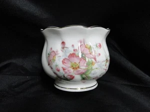 Grace's Teaware Pink Florals & Green Leaves on White: Sugar Bowl, No Lid, 2 3/4" - Picture 1 of 5