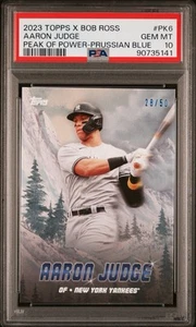 2023 Topps Bob Ross Peaks of Power Aaron Judge #PK-6 Prussian Blue PSA 10 POP 1 - Picture 1 of 2