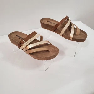 Walking Cradles Leather Sandals Women's 10.5 M Penelope Rose Gold W-137511 New - Picture 1 of 13