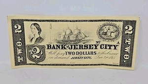 American Bank Note Bank Of New Jersey City 2 Dollar Bill Reprint - Picture 1 of 3
