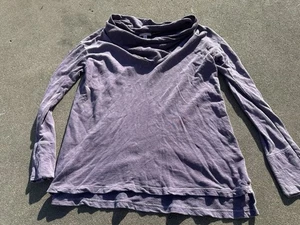 Top túnica James Perse cuello capucha manga larga elástico algodón Supima para mujer 3 grandes - Imagen 1 de 6