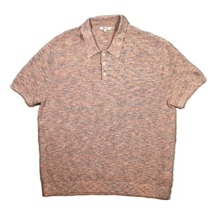Madewell Men’s Cotton Blend Knit Polo Shirt Heather Orange Blue XL - Picture 1 of 7