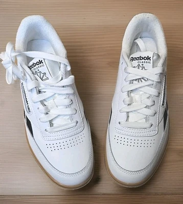 Reebok Womens Club C Double Revenge Tennis Sneaker Sz 5.5 White/Black #100208512 - Image 1 of 4