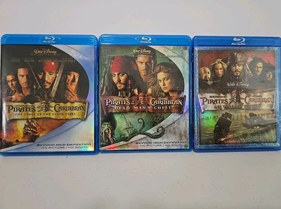 Pirates of the Caribbean Blu-ray Disney DVD Movie Collection. 3 Movies. — 第 1/2 张图片