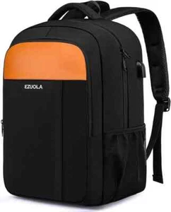 Travel Laptop Backpack with USB Charging Port Waterproof Rucksack Black-EZUOLA - Picture 1 of 7