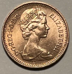 1971 UK Half Penny Copper Mint Coin - Queen Elizabeth II, UNC. BX22.31 - Picture 1 of 2