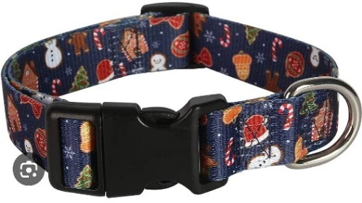 Christmas Dog Collar Funny Snowman Adjustable Nylon Cute Candy Medium - Image 1 of 4