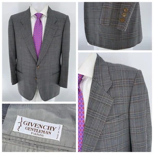 Givenchy Paris Blazer 41R Grau Braun Glen Plaid Wolle 2B Made Italy YGI U4-75 - Bild 1 von 17