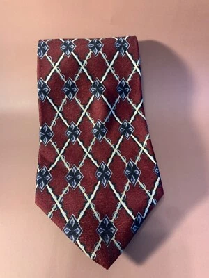 Corbata de cuello ALEXANDER CROSS vintage granate de seda italiana para hombre * 57" x 3,75" Foto 1 de 4