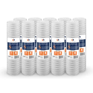 10PK of 20" Big Blue String Wound Sediment Water Filter Cartridge 5µm by Aquaboo - Picture 1 of 1