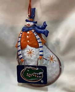 Florida Gators University of Florida Vintage Tin Snowman Christmas Ornament - Picture 1 of 4