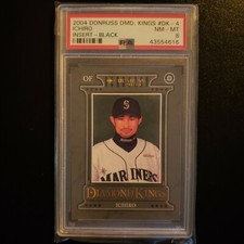 2004 Donruss Diamond Kings Insert **Black** ICHIRO #d 4/100 PSA 8 (Pop 1 None Hi