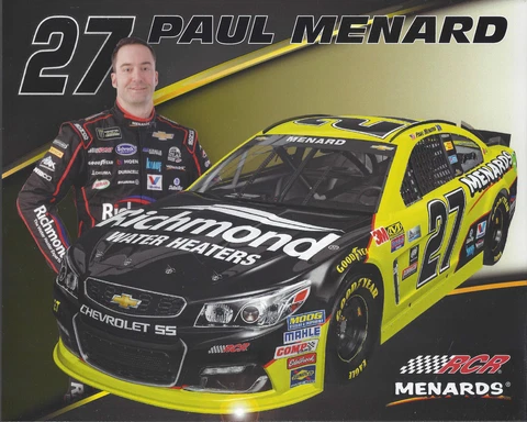 2017 PAUL MENARD "RICHMOND WATER HEATERS" #27 MONSTER ENERGY NASCAR CUP POSTCARD Cover
