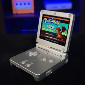 Silver Nintendo Game Boy Advance GBA SP IPS Adjustable Brightness
