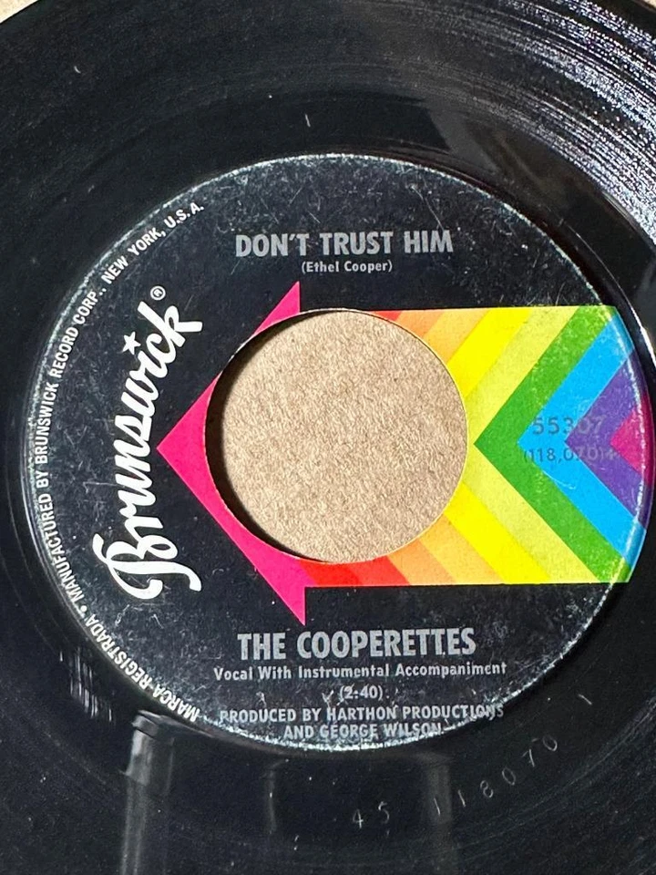 THE COOPERETTES Brunswick DON'T TRUST HIM / EVERYTHING'S WRONG VG/VG+  LISTEN - Image 1 of 1