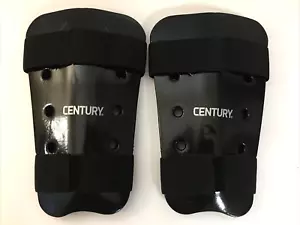 Century Martial Arts Sparring Shin Guards Pads Black Size Adult S - Picture 1 of 4