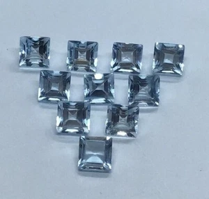 Natural Sky Blue Topaz Square Cut Faceted AAA Loose Gemstone Assorted Jewelry - Imagen 1 de 18