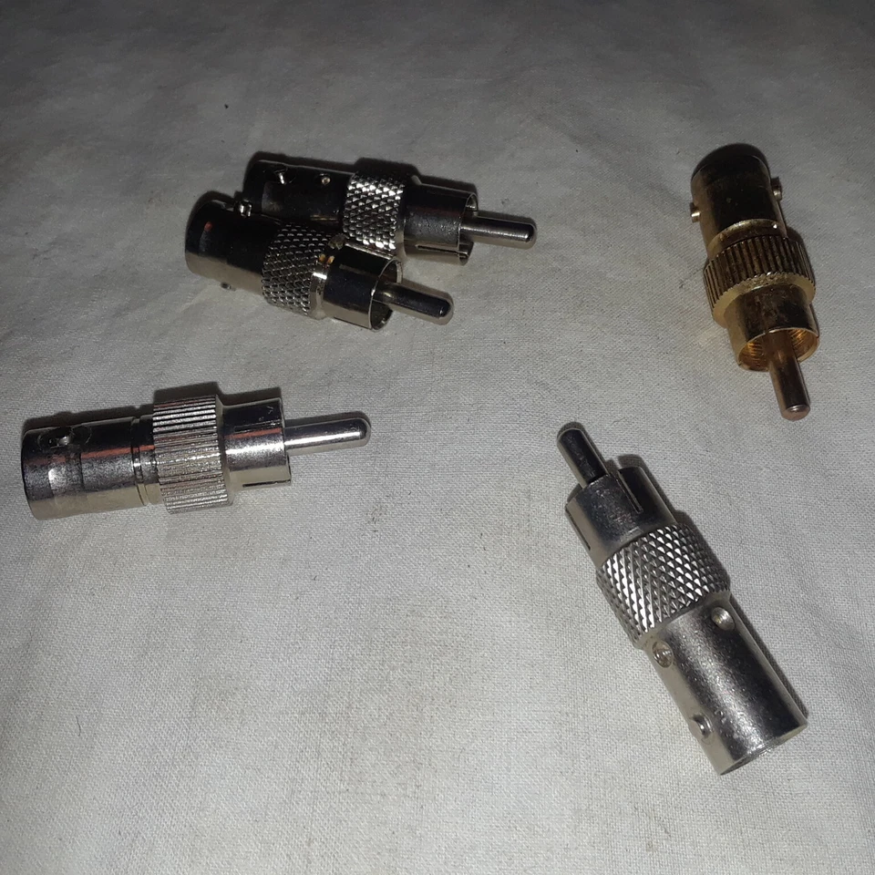 Female Coaxial BNC to Male RCA/Phono Adapter Connector CCTV Camera - Image 1 of 1