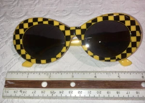 Yellow Checkered sunglasses Ready For The Beach Florida Gulf Shores Texas CA - Picture 1 of 2