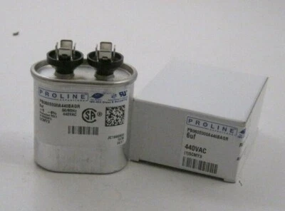 PROLINE 6uf 440V Motor Run Capacitor - 6 MFD 440VAC Oval (2-5/8"H) PPD Shipping