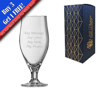 Personalised Engraved 11oz Cervoise Stemmed Beer Glass, Gift Boxed, Perfect Beer • 10.95£