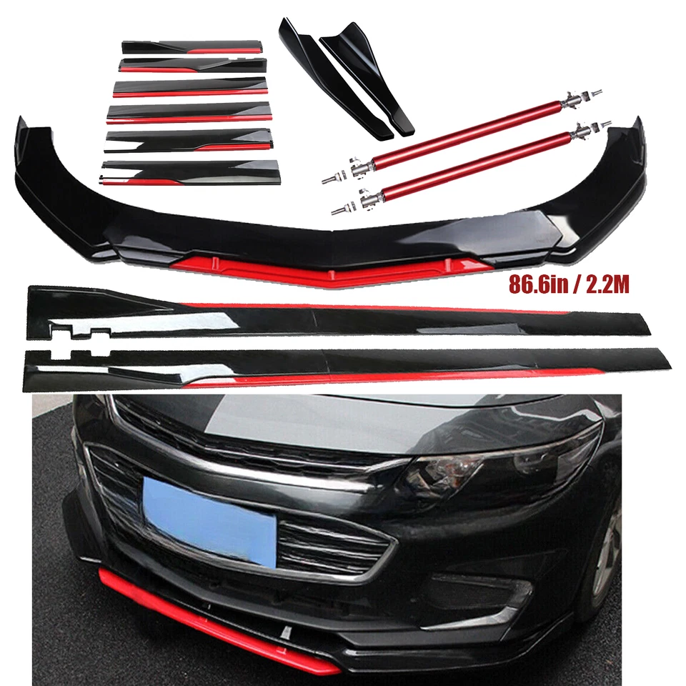 Front Bumper Lip Splitter Spoiler Side Skirt Bod Kit For Chevrolet Equinox Car Foto 1 de 4