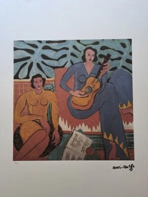 Подписанный Анри Матиссом - Музыка (La Musique) - Сертификат SPADEM Париж - Изображение 1 из 4