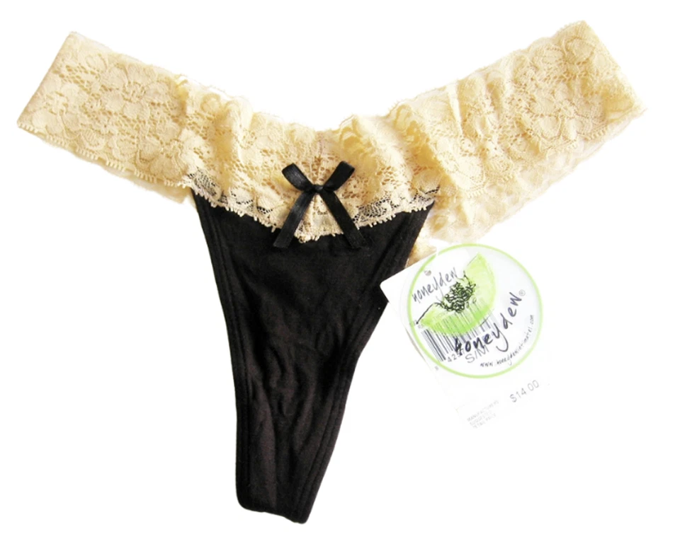 A0154 Honeydew Intimates NUEVO Para mujeres Lujo Encaje Cintura Elástica Rayón Tangas Foto 1 de 2