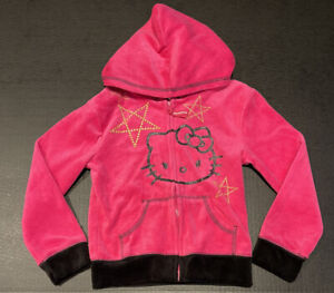 Hello Kitty Girls Kids Hoodie Zip Up Jacket Sweatshirt Top Size 2T 3T 4 5 Pink