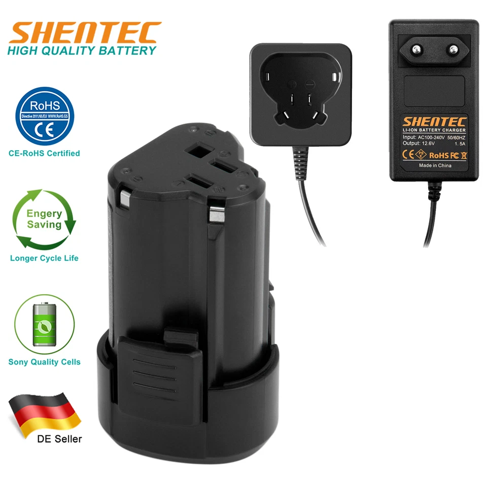 SHENTEC 3500mAh 12V Li-ion Für Worx WA3503 WA3509 WX521 WX126 WX125.M Akku/Ladegerät