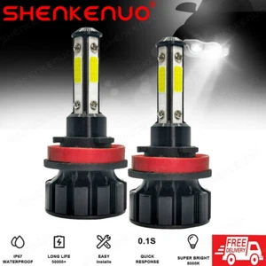SHENKENUO H11 H9 LED Headlight Bulbs Low Beam Super Bright 6000K White Fanless - Imagen 1 de 16