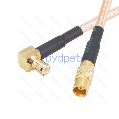 MCX female to MCX male right angle R/A RG316 RF Coaxial Coax Pigtail cable 50ohm - Image 1 of 4