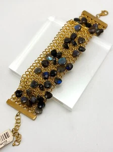 Rarities 14K Gold Vermeil Briolette Mesh Link Bracelet- Labradorite - RARE - NWT - Picture 1 of 9