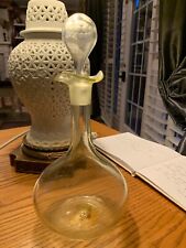 Antique Wine  Decanter Handblown Rough Pontil Light Yellow Glass