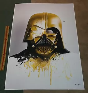 Chris Boyle ltd ed star wars art signed OOP giclee Darth Vader Gold Helmet 15/25 - Picture 1 of 10