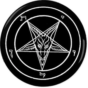 Baphomet Pin-Back Button Pin 6 Größen Death Metal Punk Satanic Black Magic - Bild 1 von 2