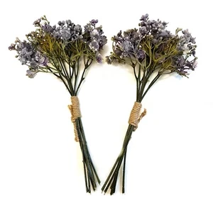 Pack of 2 Artificial Faux Gypsophila Bundles 29cm Purple Flowers - Home Decor - Picture 1 of 4