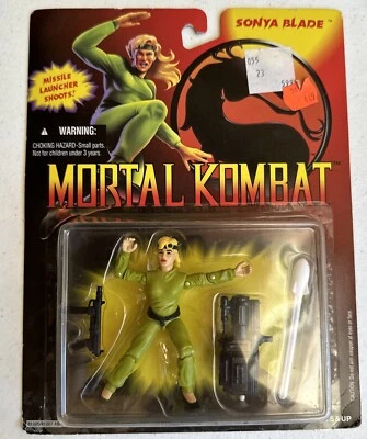 孩之宝 Mortal Kombat Sonja Blade 绿色可动人偶 MOC 1994 导弹发射器 — 第 1/2 张图片
