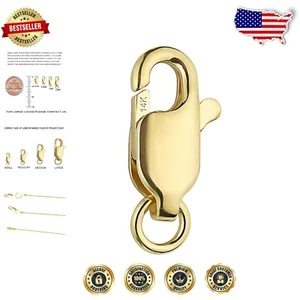 Stylish Large 12.5" 14k Gold Lobster Clasp - Perfect for Jewelry Updates - Picture 1 of 7