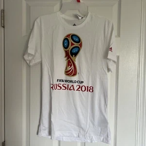 NWT $30 ADIDAS MENS FIFA WORLD CUP RUSSIA 2018 T SHIRT - SOCCER - White-Small - Picture 1 of 8