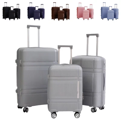 Reisekoffer Hartschalenkoffer Trolley Set od. einzel M L XL Doppelreißverschluss - Bild 1 von 4