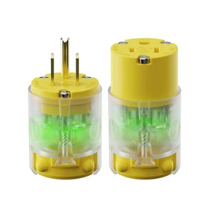 Set Spina e Connettore Illuminato, Ricambio Fine Cavo Lama Dritta, 15 Amp 1... - Foto 1 di 7