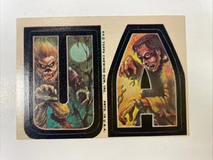 Topps Monster Initials U A 1974 respaldo blanco - Imagen 1 de 2