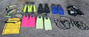 Gran Lote De Colección Equipo de Buceo Snorkel Aletas Reguladores DACOR AQUALUNG - Imagen 1 de 21