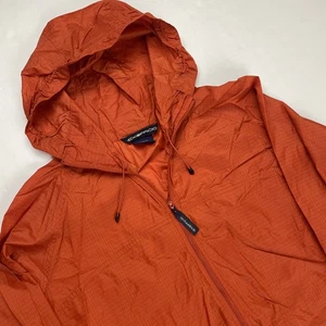 Exofficio Packable Rain Jacket Men's Size L Orange Full Zip Hooded Hiking Travel - Picture 1 of 10