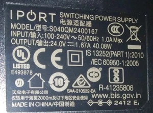 iPort Netzteil OEM NEU 24 VDC S040QM2400167 - Bild 1 von 3