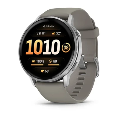 Reloj inteligente Garmin Venu 4 45 mm plateado con banda de silicona gris plata 010-03014-01 Foto 1 de 4