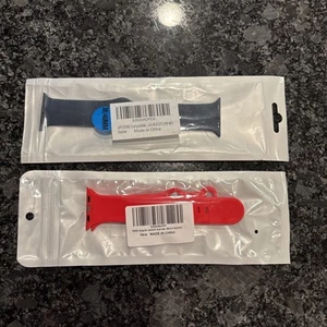 2 Pack Silicone Watch Band For Apple iWatch Series 6 5 4 3 2 1 38/41/42mm new - Picture 1 of 3